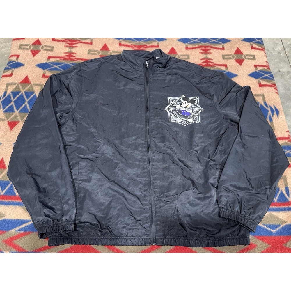 Disney 100th Anniversary Mickey & Friends Black Full Zip Bomber Jacket Large